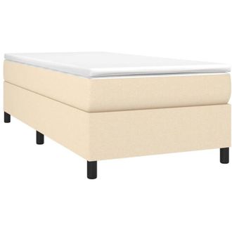 vidaXL Cama Box Spring Con Colch&oacute;n Tela Color Crema 100x200 Cm Vidaxl