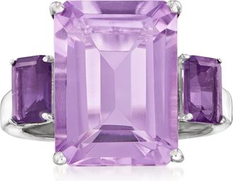 Ross-Simons Emerald-Cut Amethyst Ring in Sterling Silver