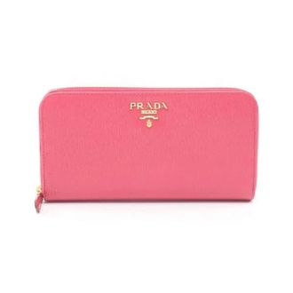 Prada Pre-owned Wallets, female, Pink, Size: ONE SIZE Pre-owned Vittello Move I Leather Long Wallet