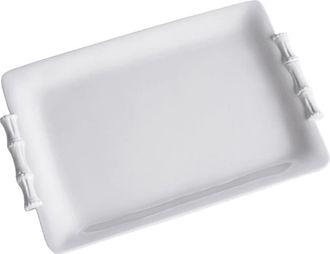 Beatriz Ball Vida Cane Medium Rectangular Tray in White at Nordstrom