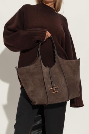 Tod's Suede shopper Bag, Womens, Brown