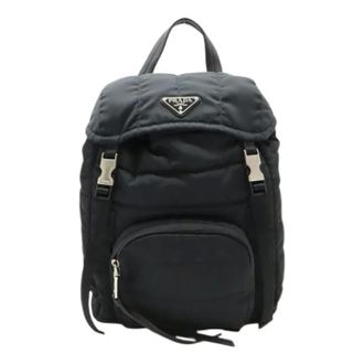 Prada Pre-owned Backpacks, unisex, Black, Size: ONE SIZE Pre-owned Vintage Nylon Backpack