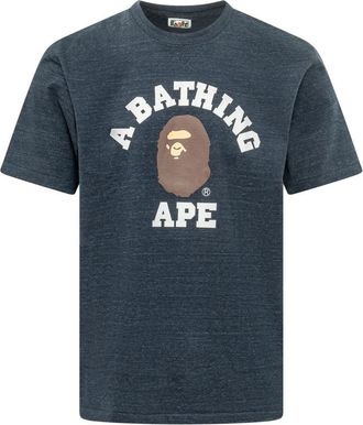 A Bathing Ape College Tee - Heren - T-shirts - Blauw - L - Katoen - Tops