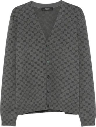 Gucci L/S Cardigan - Heren - Vesten - Grijs - L - Wol - Truien & Vesten