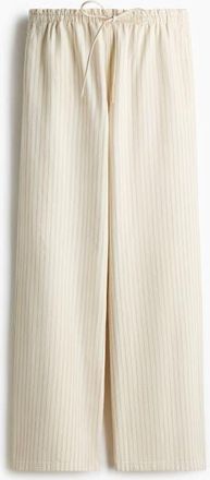 H&M Denim Pull-on Trousers in Light Beige/striped at Nordstrom, Size Xx-Large