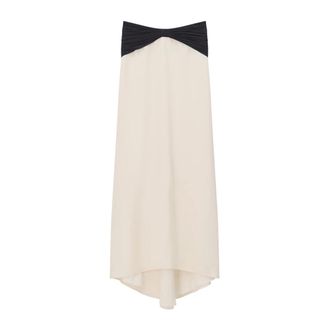 Valentino Maxi Skirts, female, Beige, Size: M Silk Maxi Skirt