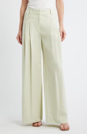 Boss Orange by Hugo Boss Wide Leg Trousers in Guava Stripe at Nordstrom, Size 12