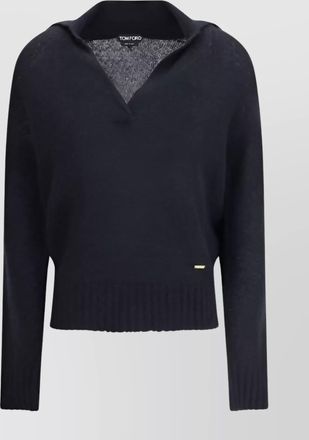 Tom Ford ribbed finish wool polo sweater