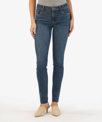 Kut from the Kloth Mia Mid Rise Slim Fit Skinny Jean In Custom Wash