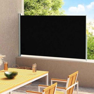 vidaXL Toldo Lateral Retr&aacute;ctil Para Patio Negro 220x300 Cm Vidaxl