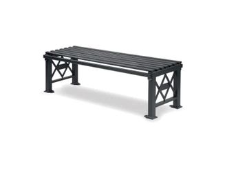 OEM Panca Deimos Dritta Curva Giochipark Acciaio Zincato Verniciato Cm 150x49x47h - Grigio Micaceo - Dritto