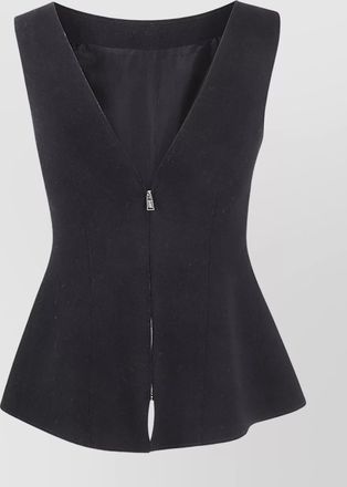 Lanvin flared sleeveless peplum top