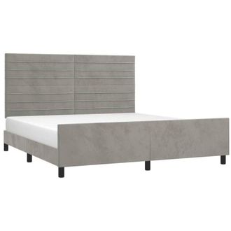 vidaXL Vidaxl - Estructura De Cama Sin Colch&oacute;n Terciopelo Gris Claro 160x200 Cm