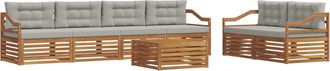 vidaXL Conjunto De Sof&aacute;s De Exterior 7 Uds. Gris Natural Y Claro Vidaxl