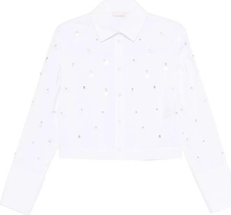 Liu Jo Camicia con decorazione - Dames - Overhemden - Wit - S - Katoen - Overhemden