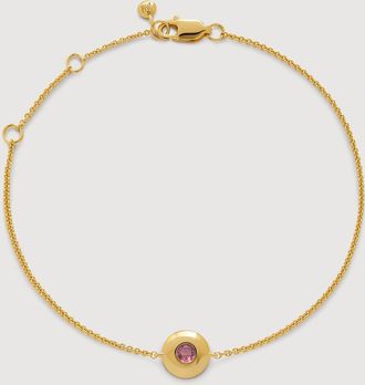 Monica Vinader Gold October Birthstone Chain Bracelet Pink Tourmaline