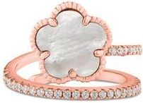 Kenneth Jay Lane Cubic Zirconia Clover Wrap Ring in Mop/Clear Rose Gold at Nordstrom Rack, Size 7