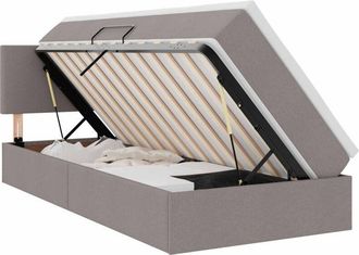 vidaXL Storage Bed with Mattress Taupe 100 x 200 cm Engineered Wood vidaXL
