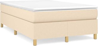 vidaXL Cama Box Spring Con Colch&oacute;n Tela Color Crema 120x190 Cm Vidaxl