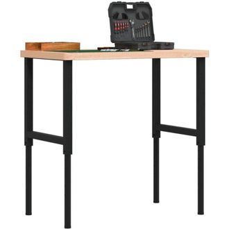 vidaXL Vidaxl - Banco Lavoro 100x60x(73-99,5) cm Legno di Faggio Rettangolare