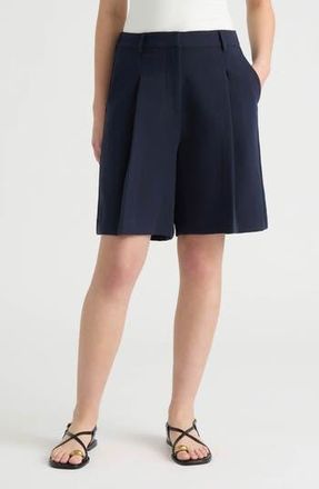NVLT Pleated Front Bermuda Shorts in Navy at Nordstrom Rack, Size X-Large