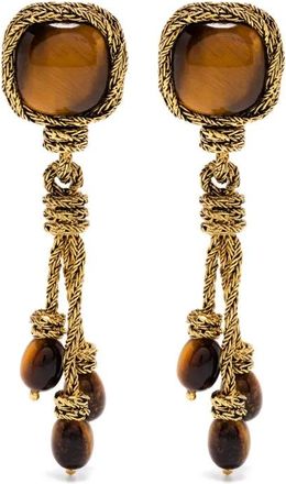 Aurélie Bidermann Miki Tiger Eye clip-on earrings - Oro