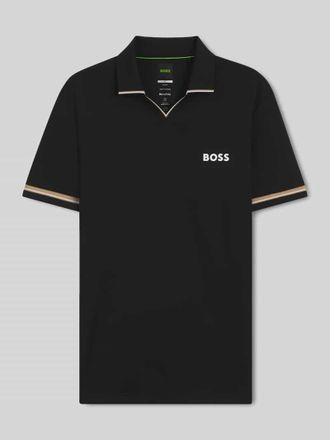 HUGO BOSS Slim Fit Poloshirt mit Label Print Modell PL_TOC SERVE 2 in Black, Gr&ouml;&szlig;e XXXL