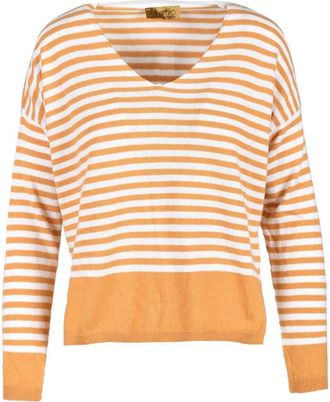 Ebarrito White Striped Polyamide-Blend Sweater