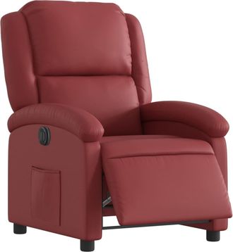vidaXL Vidaxl - Sill&oacute;n Reclinable El&eacute;ctrico De Cuero Sint&eacute;tico Rojo Tinto
