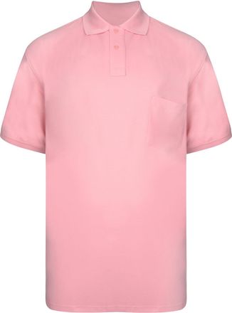 KAM Mens Polo Shirts Short Sleeve Collared Neck Lightweight Sports Gym Tee Top for Big Tall Men Plus Size - Pink - 7XL