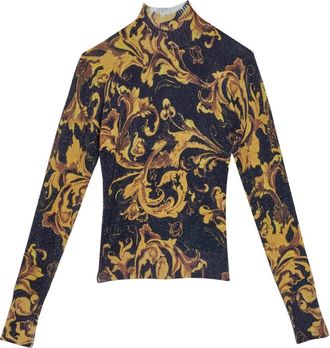 Versace Jeans Couture Dolcevita Barocco in Maglia - Dames - Coltruien - Veelkleurig - M - Leer - Truien & Vesten