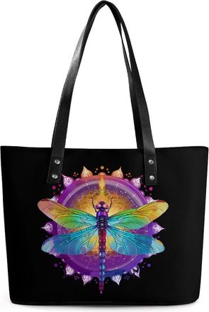 Generic Mandala Dragonfly Chakra Dragonflies Tote Bags for Women Cute Shoulder Purses Handbags