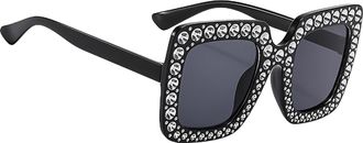 Generic Bling Sunglasses - Crystal Decor Glam Frames, Fashion Forward UV Blocking Glasses with Bold Shine Aesthetic, Statement Look Enhancement Feature, Ideal