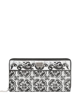 Dolce & Gabbana logo-plaque wallet - men - Viscose/CALFSKIN/CALFSKIN - One Size - Black