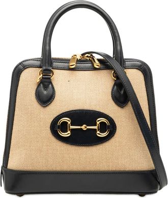 Gucci 2016-2025 Small Canvas Horsebit 1955 satchel - Marrone