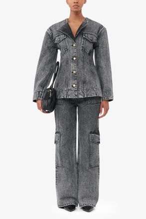 Ganni Black Washed Angi Jeans - Size 24 Organic Cotton