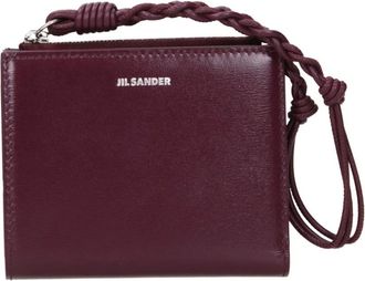 Jil Sander Tarjetero de Piel con Detalle Trenzado - Accessories - Mujer - Rojo - ONE SIZE