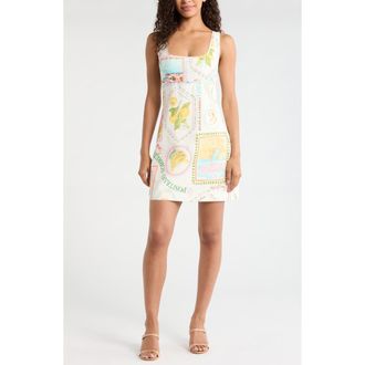 Ever New Hadley Cutout Ruched Back Mini Sundress in Soft Amalfi at Nordstrom, Size 12