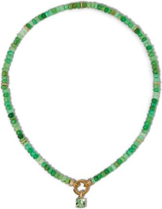 Nadri Beads of Paradise Chrysoprase & Cubic Zirconia Necklace in Gold at Nordstrom