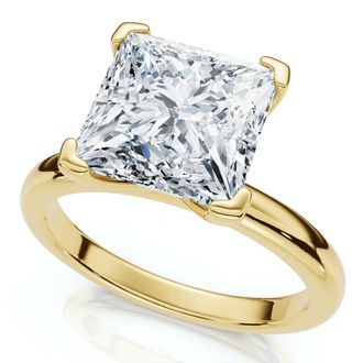 Pompeii3 Certified 2 1/2Ct Princess Cut Diamond Engagement Ring 14k Gold or Pt Lab Grown