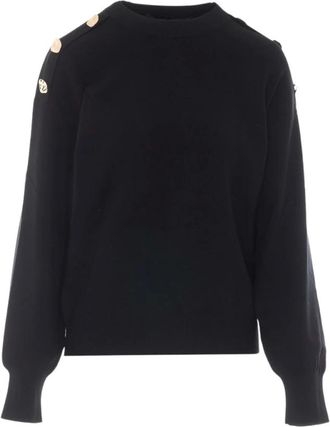 Liu Jo Ronde hals gebreid - Dames - Truien - Zwart - Maat: S Viscose
