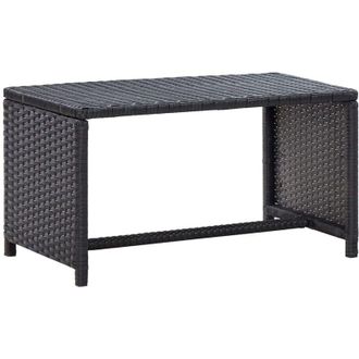 vidaXL vidaXL Tavolino da Salotto Nero 70x40x38 cm in Polyrattan