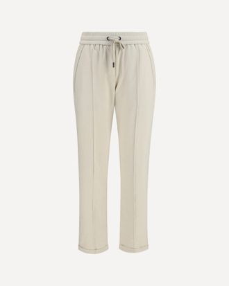 Brunello Cucinelli Track stretch-fleece Pants with monili detailing Female XS