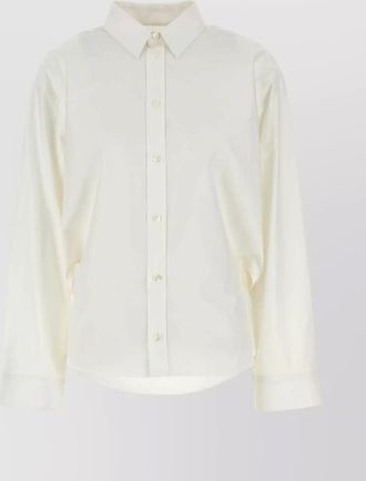 Balenciaga poplin shirt with curved hem and long sleeves