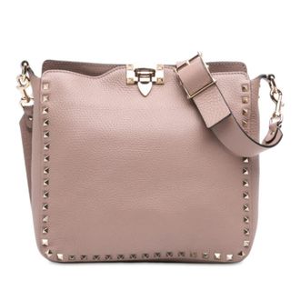 Valentino Pre-owned Valentino Small Grainy Calfskin Rockstud Flip Lock Messenger Bag Ladies S417817BVMKFFGXN