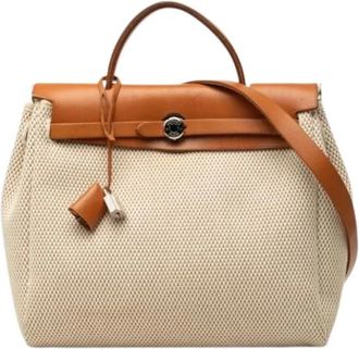Herm&egrave;s Pre-owned Herbag - Dames - Vintage Handtas - Beige - ONE Size - Leer - Vintage