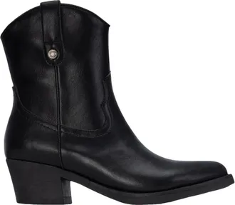 Refresh Schoenen, Dames, Zwart, 41 EU, Leer, Cowboy Enkellaars