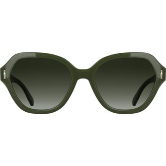 Longchamp Roseau 56mm Gradient Modified Rectangular Sunglasses in Khaki at Nordstrom