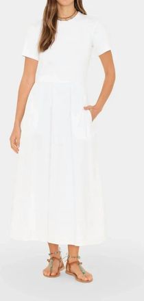 Xirena Fayth Short Sleeve Midi Dress In White