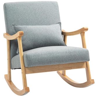 HOMCOM Silla mecedora 65x87x84 cm gris claro